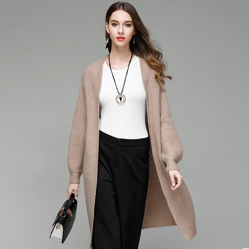 

2019 Rushed Acrylic Jumper Poncho Cardigan Feminino Women Knit Cardigan Korean Large Size New Long Solid Color Sweater Jacket