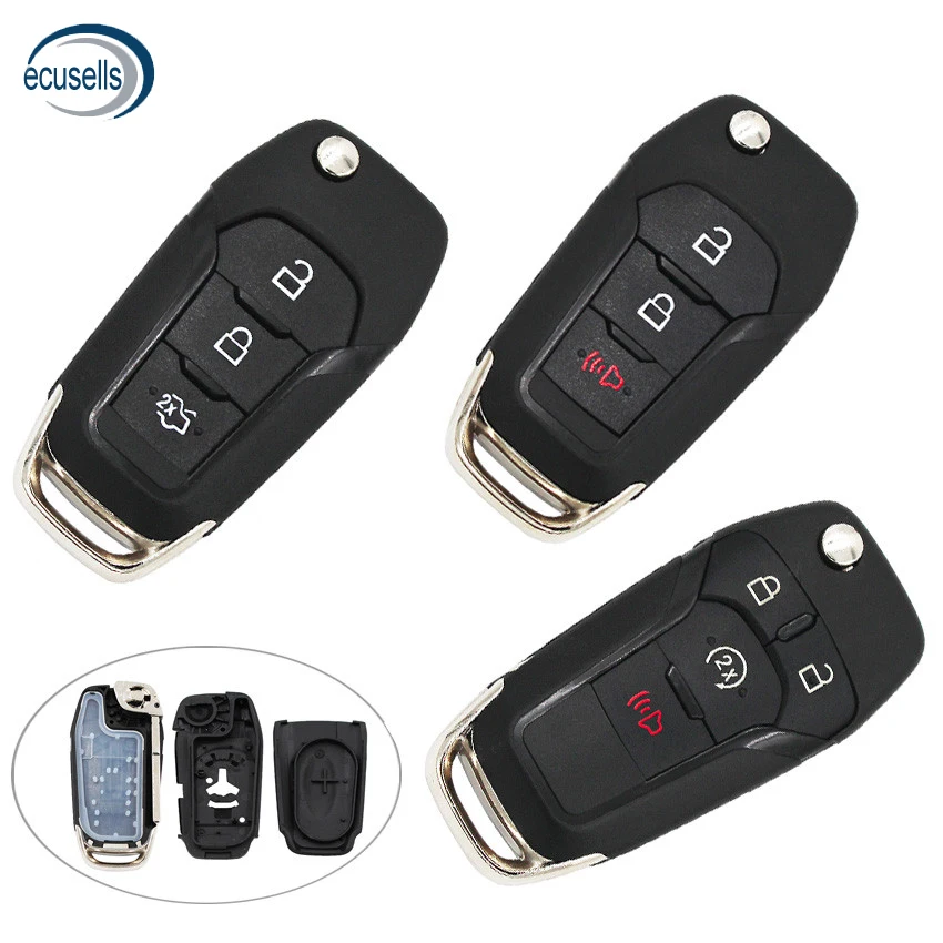 

2+1/3/3+1/4 Button Folding Remote Car Key Shell Case for Ford Fusion Edge Explorer 2013 2014 2015 HU101 Blade