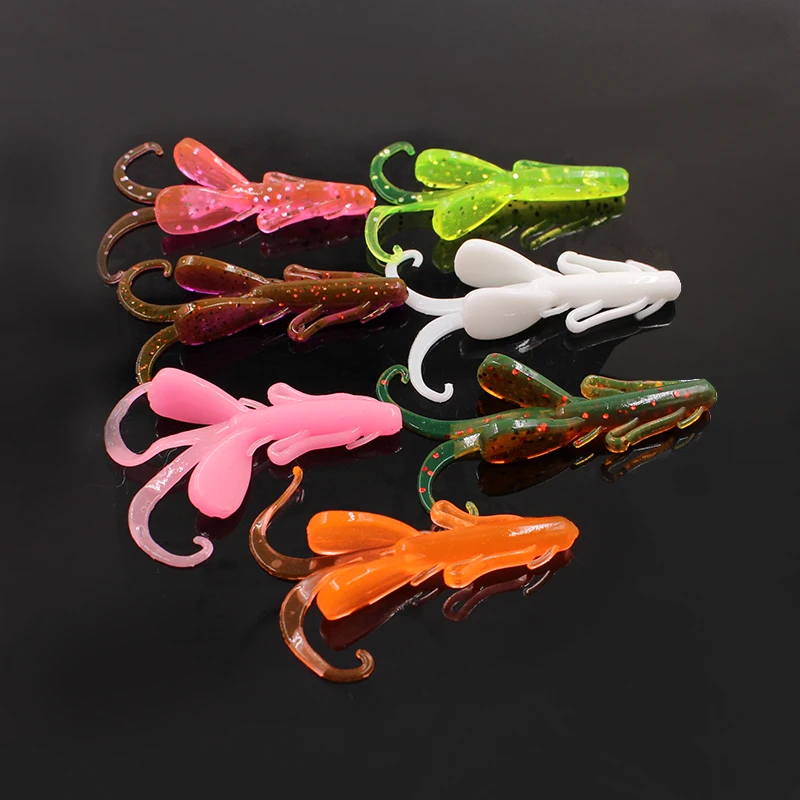 10pcs/lot 45mm 1.5g 7 Colors Artificial Trout Crank Shrimp Bait Pan