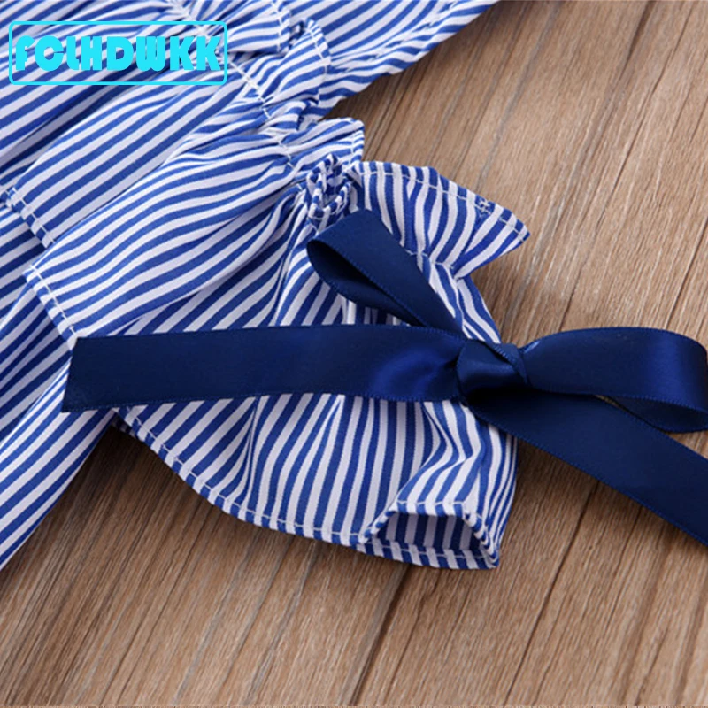 Girls Summer Dress Brand stripe Baby Dress Children Costume for Kids Clothes Baby Dress+ Headband Outfits For Children Cute