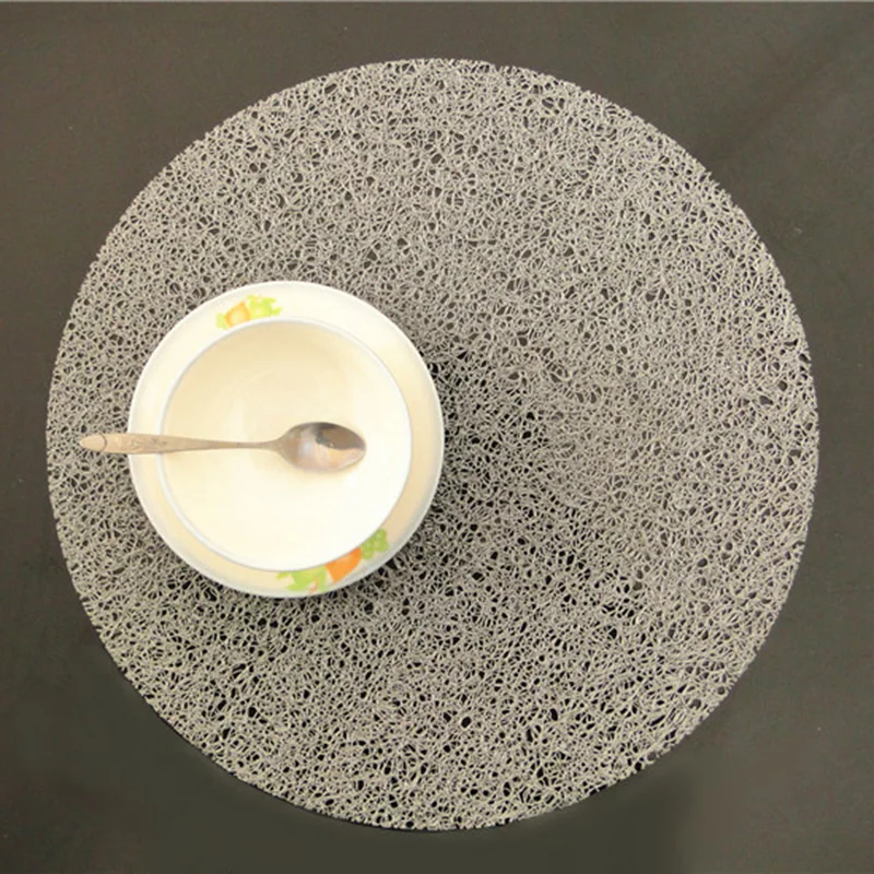 38 см круглые подставки прозрачная кристаллическая подкладка Противоскользящий пластиковый коврик для стола изоляционный коврик для столового стола 6ZB007 - Цвет: whitE