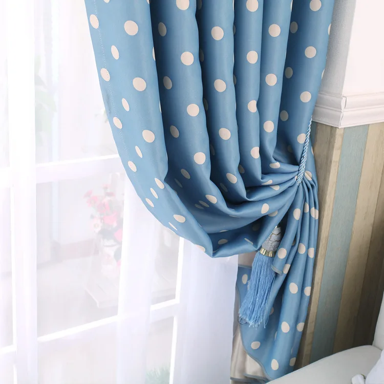 Затемненные оконные шторы в горошек s Штора для детской гостиной спальни панели для детей шторы для детской комнаты ткань
