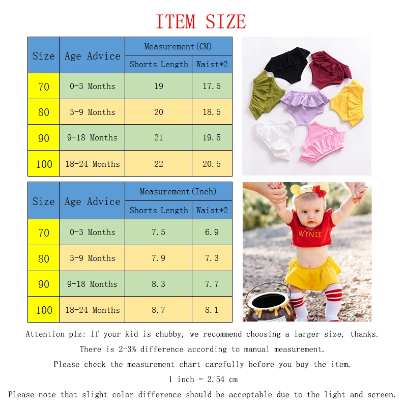 Детское платье для маленьких девочек короткие штаны-шаровары новорожденных плавки, короткий рукав, отделка рюшами Цвет ПП шаровары трусики 0-24Month детские шорты