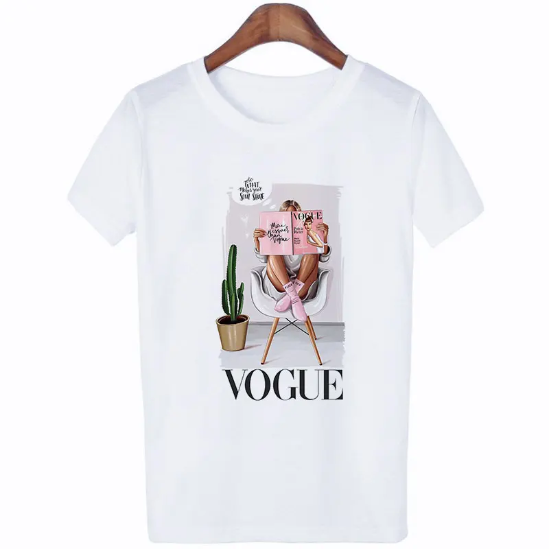 Женская футболка Vogue с надписью Harajuku женская футболка для отдыха модная Эстетическая футболка Летняя Tumblr винтажная уличная одежда Tumblr - Цвет: 2072