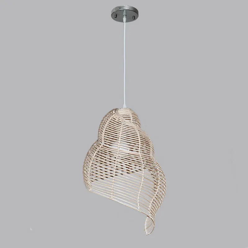 Artpad Юго-Восточной Азии креативная бамбуковая морская улитка в форме подвесной светильник для гостиной, балкона, ресторана, плетеная Подвесная лампа, светильники