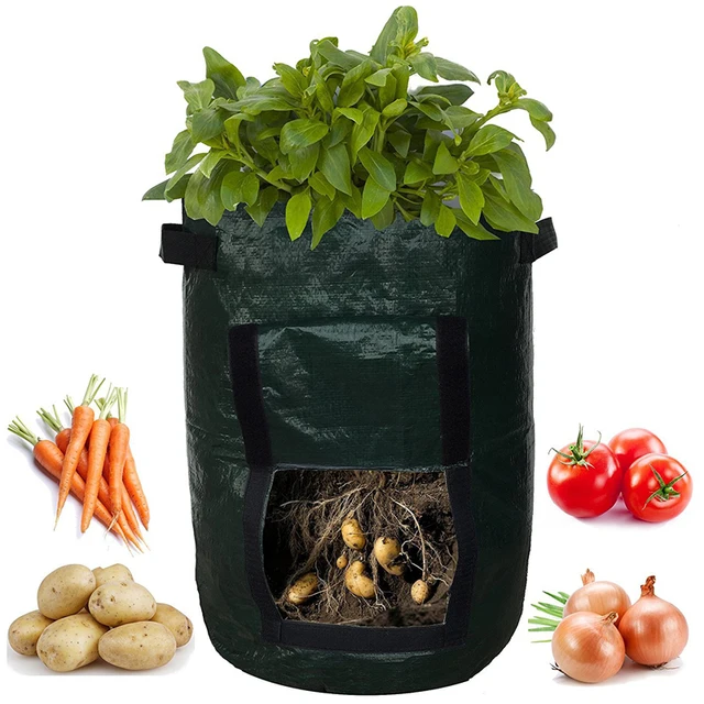 5Db Szőtt Szövet Táskák Burgonya Termesztés Ültetési Kerti Edények Ültetvényesek Zöldségültetési Termesztik A Táskát Farm Otthoni Pe