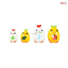 4 шт./компл. сад милые цыплята миниатюрные фигурки из смолы Пейзаж Craft горшки для растений, сказочный орнамент