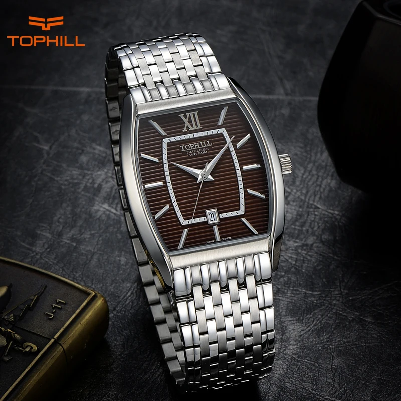 Tophill Swiss Brand Ultra Thin Men's Quartz Wristwatches Water