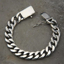 Luxury 925 Sterling Silver Bracelets Man High Polish Curb Link Chain Bracelet for Men Vintage Punk Rock Biker Mens Jewelry Luxury 925 Sterling Silver Bracelets Man High Polish Curb Link Chain Bracelet for Men Vintage Punk Rock Biker Mens Jewelry