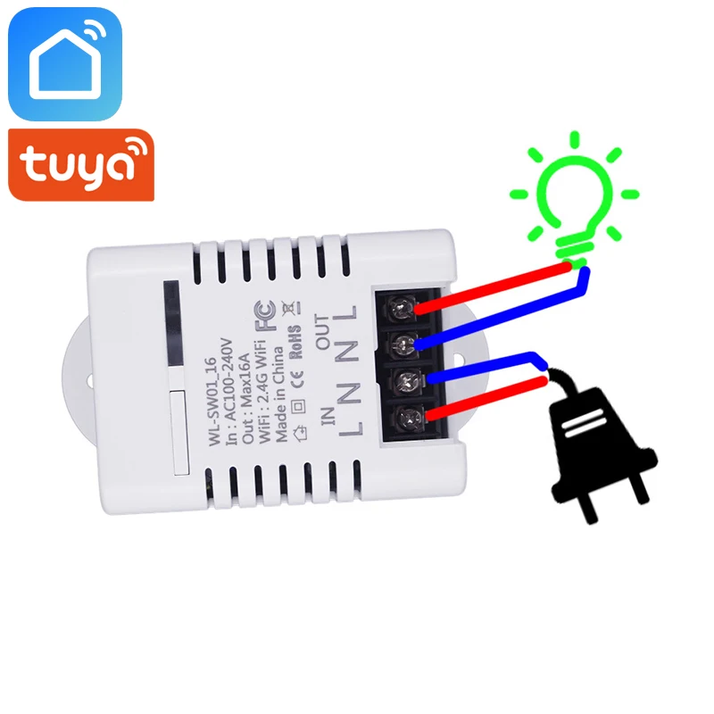 

Tuya Smart Life Wifi Smart Switch Relay 10A 16A Wireless Remote Control Works With Alexa Google Home Mini IFTTT Smart Home