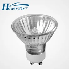 HoneyFly 10 шт. затемнения GU10 220V 28 W/42 W галогенные лампы 50 мм Класс C теплый белый Галогеновый свет пятна прозрачный Стекло крытый светильник s