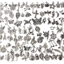 1 упак./лот смешанные европейские Браслеты Подвески антикварные Подвески серебряного цвета подходят собственными руками Сделай Сам Модные украшения, украшения своими руками