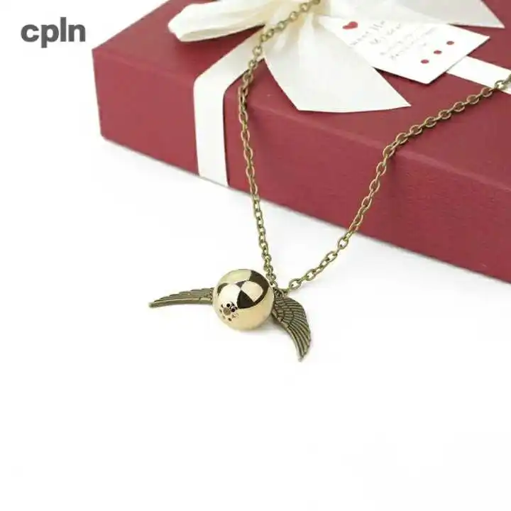 Movie pop jewelry and the Deathly Hallows Golden Snitch Necklace