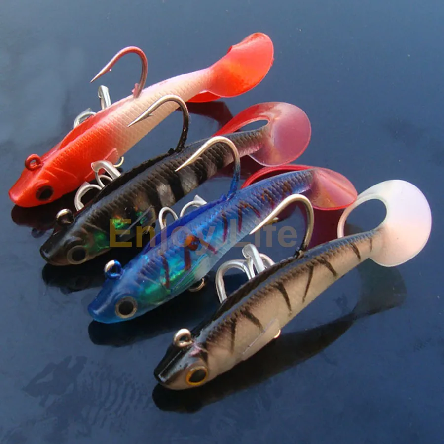 5Pcs*9.5cm 18g Fishing Soft Lures Bait Lead Fish Fishing ArtificialJig Wobblers Rubber Silicon
