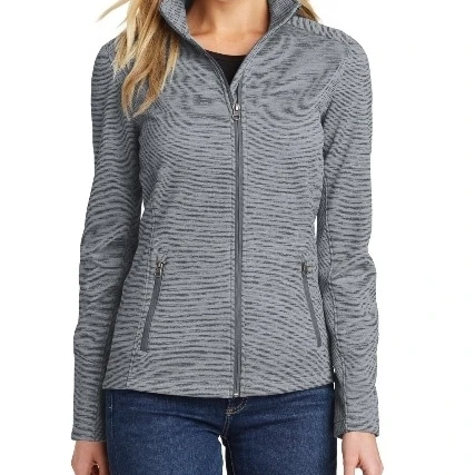 Port Authority L231 Ladies Digi Stripe Fleece Jacket Grey - Large (1)