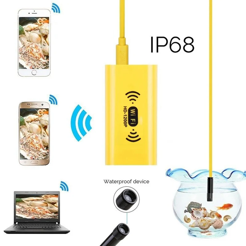 VicTsing 1m WiFi Endoscope Camera Wifi Soft Cable IP68 Waterproof 8 LED Inspection Camera 16001200 HD Camera for iPhone Android (16)