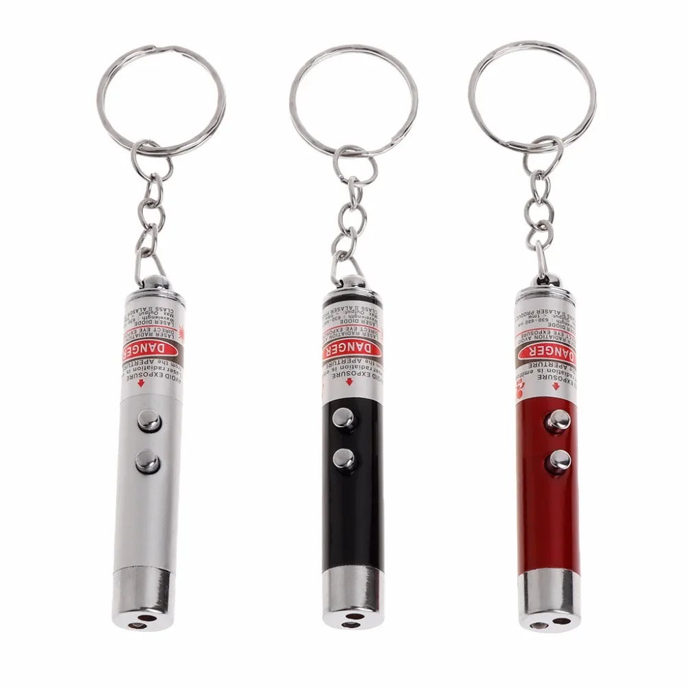Cat Teaser Light Multi Functional Pet Toys LED Lamp Pen Pointer 2 in 1 Key Ring Dog Pets Products Keychain Portable Aluminum | Дом и сад