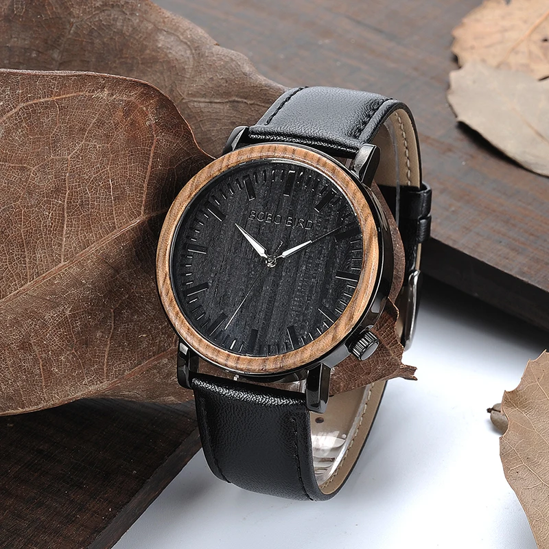 BOBO BIRD V-P01 Bamboo Wood Watches Men New Products Casul Fashion Quartz Wrist Watch horloge