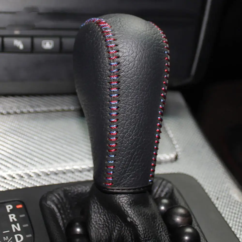 

Case for BMW 320i X1 1 / 3 series Gear Covers Gear Shift Collars Genuine Leather Cover Car Styling Interior Decoration