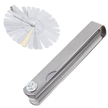 

32 Blades Combination Feeler Gauge Tool Metric / Imperial Gapped Filler 0.04-0.88mm Thickness Gauge For Measuring Tool