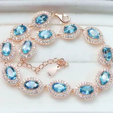 Натуральное Настоящее синее ожерелье из топаза браслет 925 стерлингового серебра ювелирные украшения 0.6ct* 13 шт драгоценный камень# J18122506