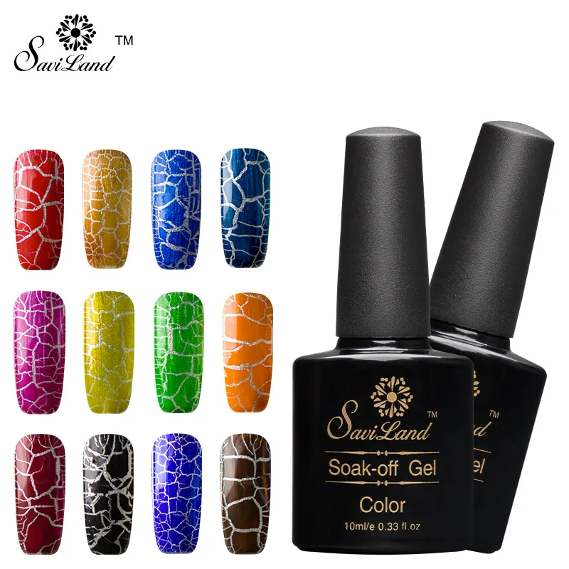 

Saviland 1pcs 10ml Women Comstic Crack Shatter Uv Led Nail Gel Polish Soak Off Cracking Semi Permanen Gel Varnish Art