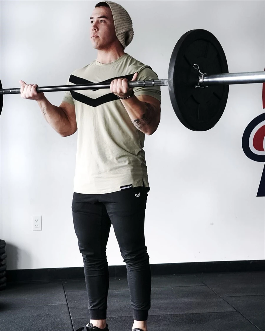 2019 мужские брендовые штаны для бега спортивные залы тренировка фитнес хлопковые брюки мужские повседневные Модные обтягивающие