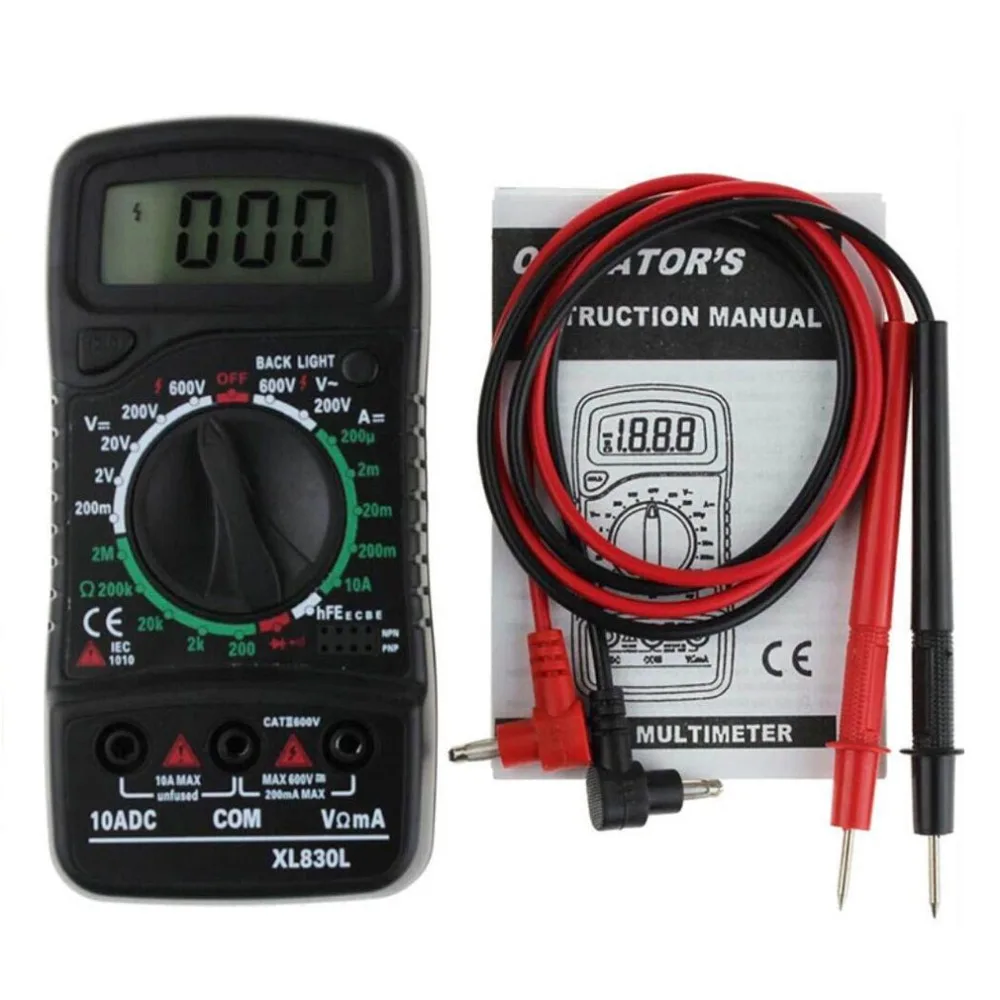 

AC/DC LCD Digital Multimeter 750 / 1000V Voltmeter Ammeter Ohm Tester High Security Handheld Meter Digital Multimeter And Probes
