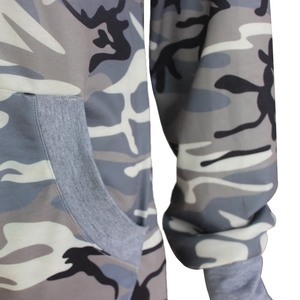  Free Ostrich Womens Camouflage Printing Pocket Hoodie Sweatshirt Hooded Pullover Tops female Sweats