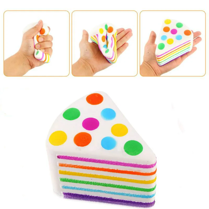 

Triangle Rainbow Squishy Cake Cartoon Cone Jumbo Slow Rising Soft Squishes Toys Decor Gift Sweet Scented Charms Rebound Drop