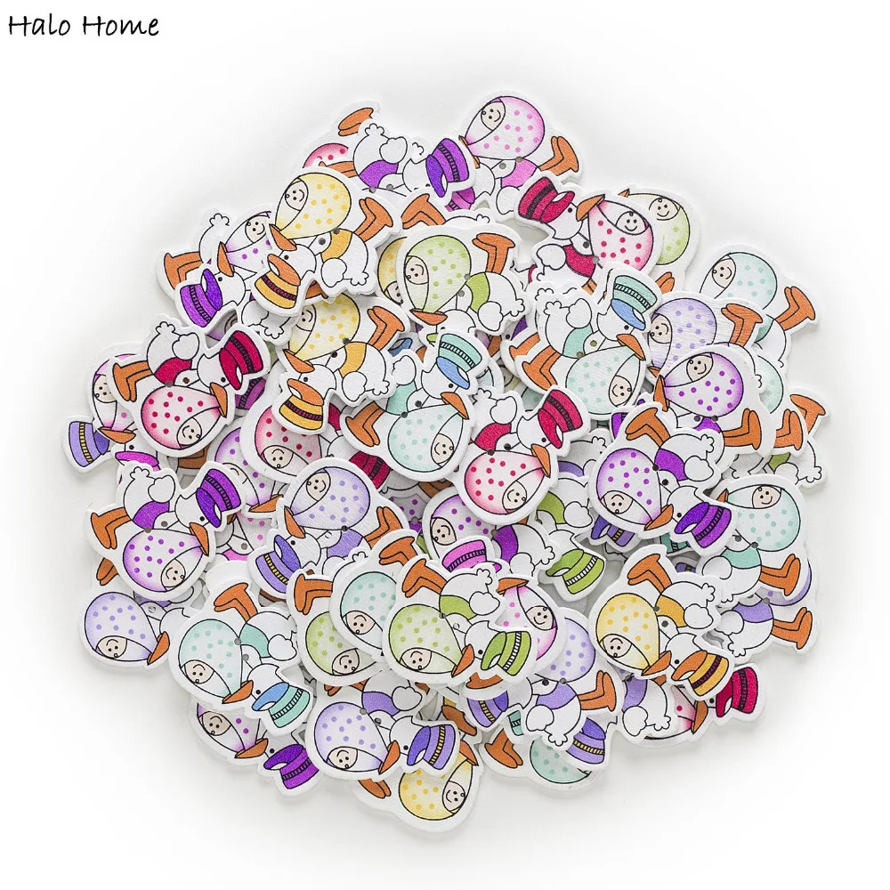 30pcs 2 Hole Postman Baby Wood Buttons Sewing Scrapbooking Home Decor Clothing 32x29mm 3