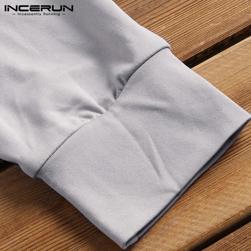 INCERUN Basic Loungewear термобелье, топы, теплые, мужское новое нижнее белье с длинным рукавом, водолазка, однотонная, облегающая футболка S-5XL