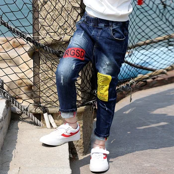 

Kids Clothing 2019 New Autumn Children Denim Pants Boys Trousers Fashion Gun Cotton Pencil Pants Zipper Leggings Boy Wild Jeans