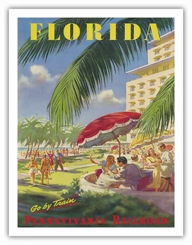 

Vacation in Florida World Travel Room Paper Vintage Kraft Decorative Poster DIY Wall Canvas Sticker Delicate Home Bar Decor Gift