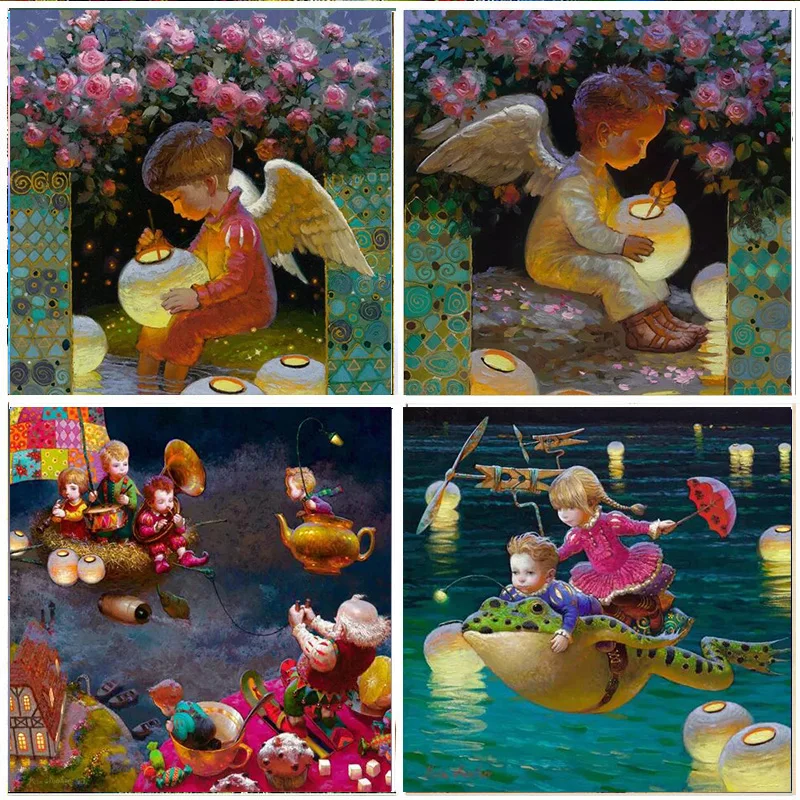 

5D Diamond Painting Cartoon Angel Full Round Drill Embroidery 3D DIY Home Decoration Mosaic Crystal Cross Stitch Handmade Gifts