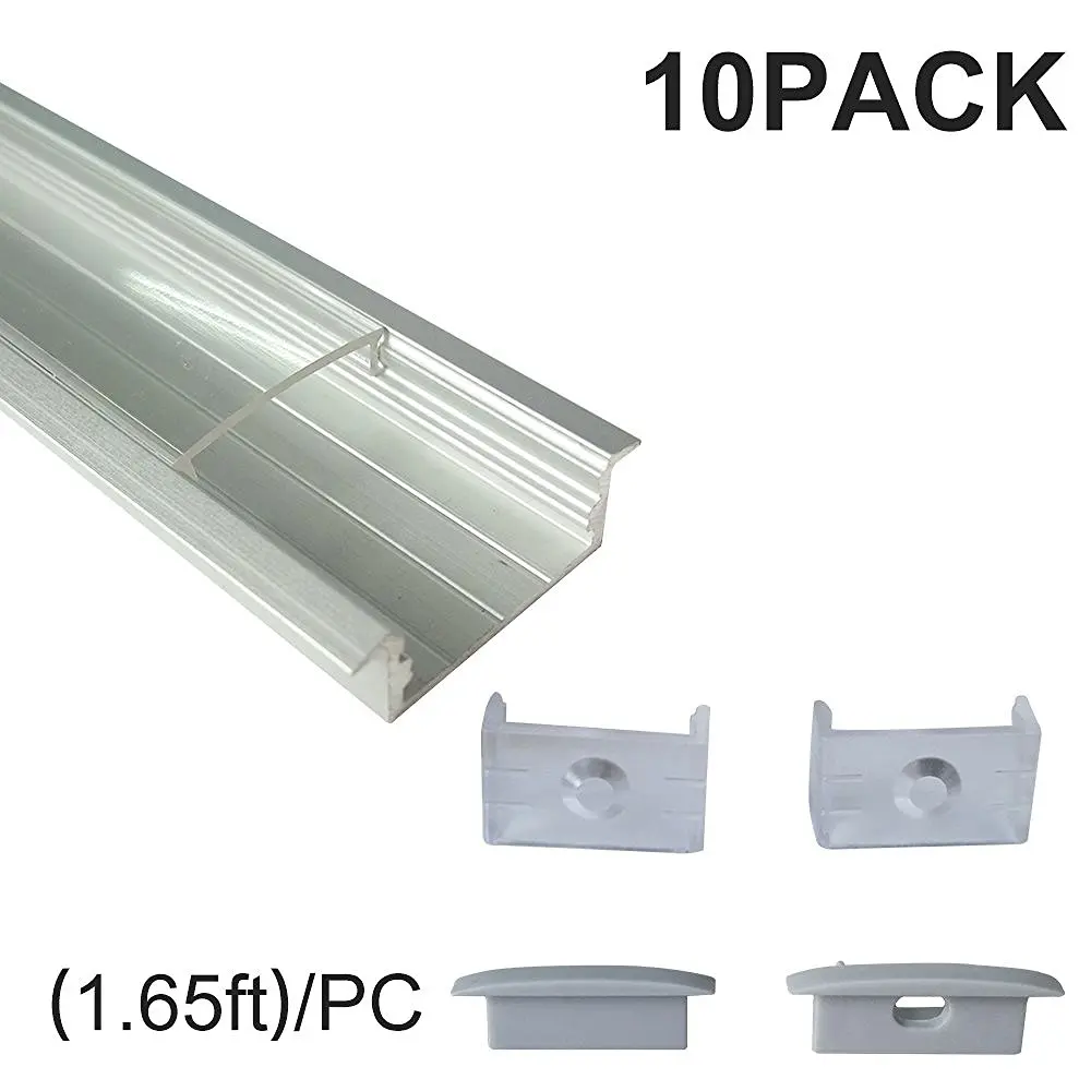 

Silver U Type Flush Mount with Clear Cover LED Aluminum Channel 12mm Inner Width For 2835 3528 5050 Strips Light