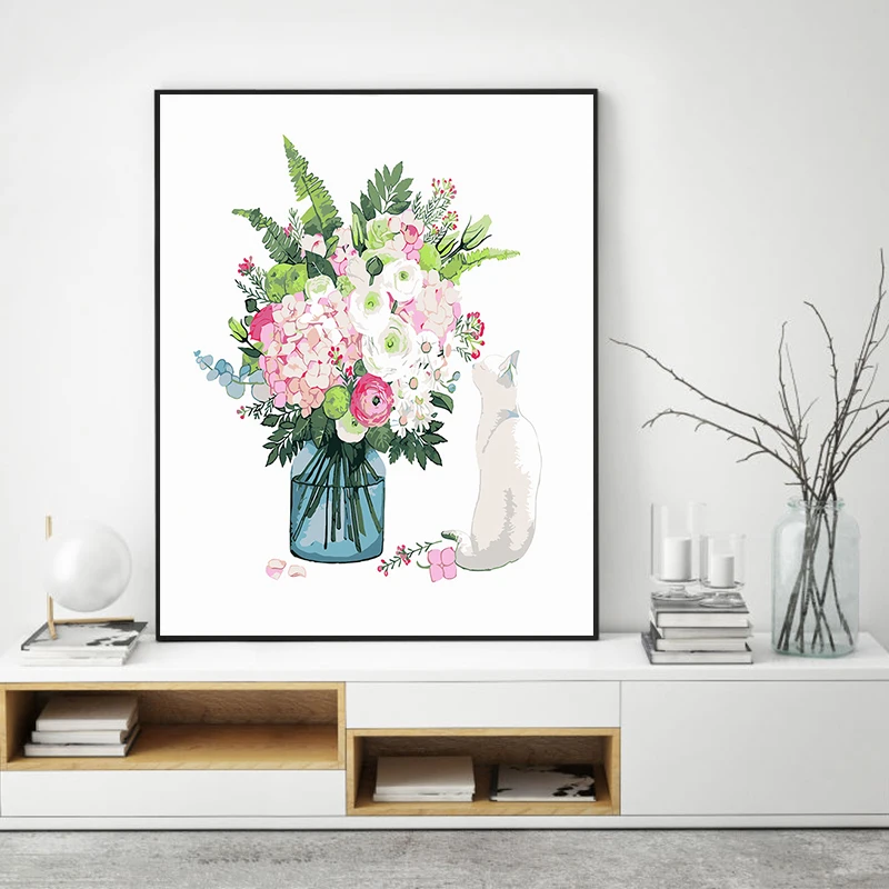 

paint by number art painting by numbers simple creative flowers living room room dining room decompression painting decoratio