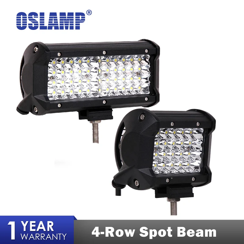 

Oslamp 7" 4" Quad Row LED Work Light 72W 144W Spot Beam Driving Light for Car Boat ATV SUV Truck PickUp 12v 24v 6000k 4inch
