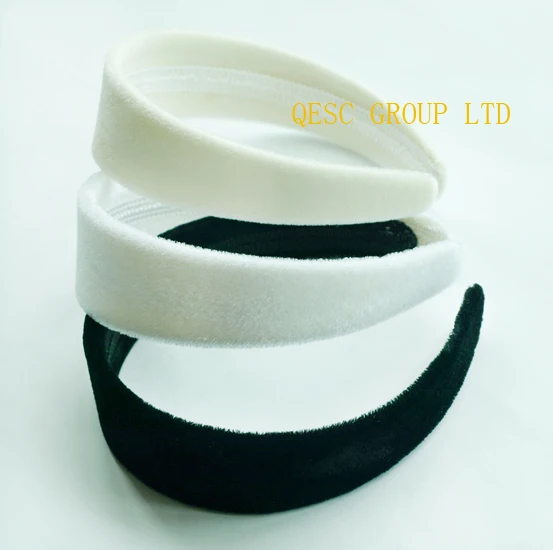 

4cm VELVET Headband in wholesale price (5pcs/lot),use for Sinamay Fascinators or hair ornament.black,white,ivory cream color.