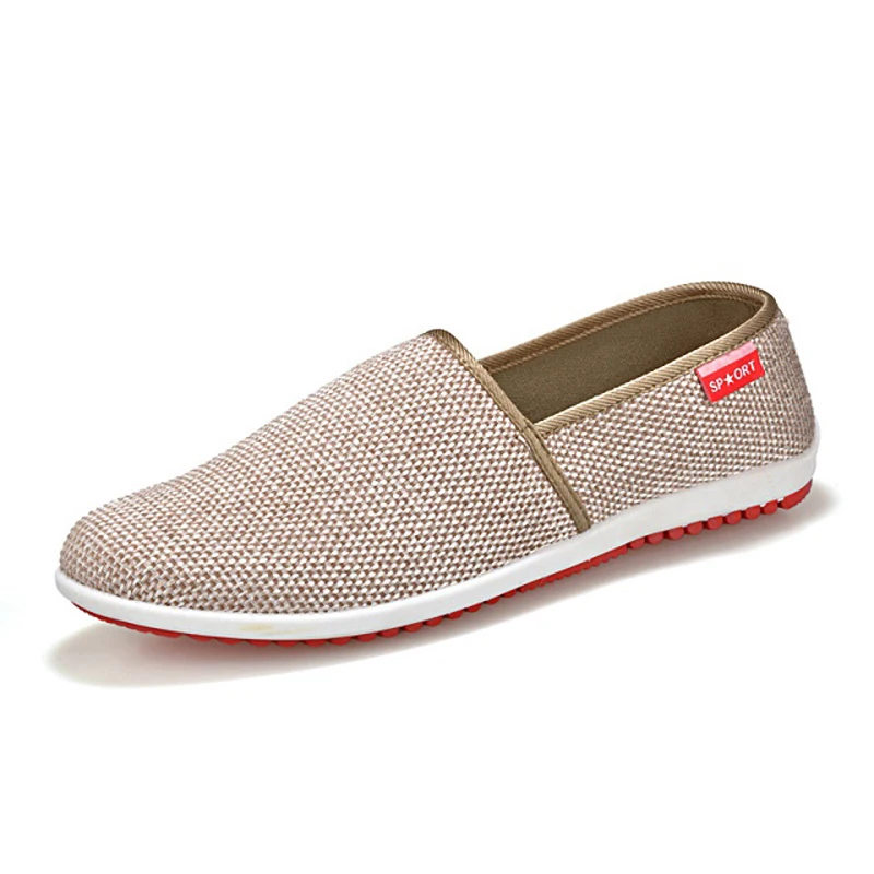 FONIRRA Men Casual Shoes 2019 Summer Breathable Hemp Men Shoes Concise Soft Casual Flat Fashion Men's Loafers Shoes 184