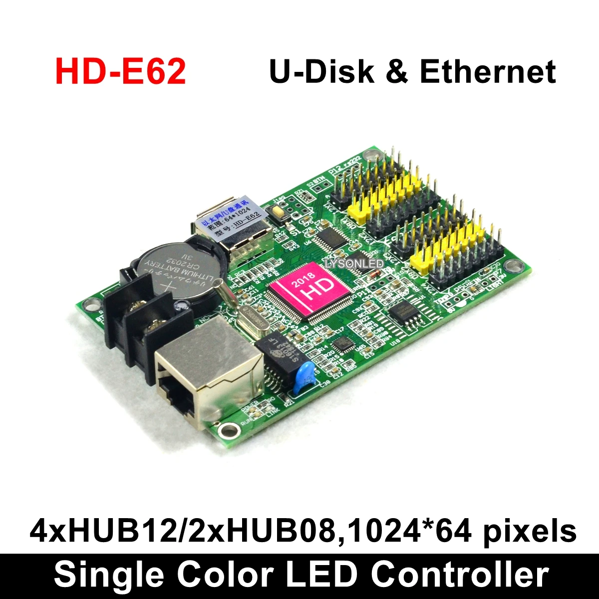 HD-E62 usb-диск и Ethernet Связь Порты Huidu P10 монохромный СВЕТОДИОДНЫЙ Дисплей карты