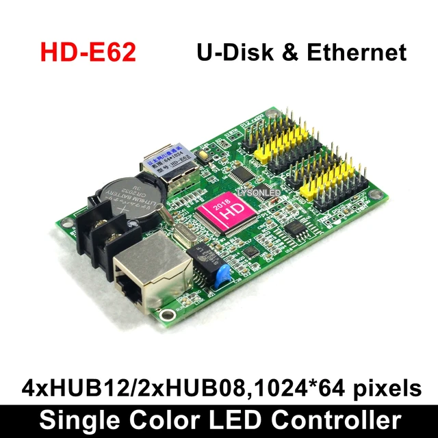 HD2018 Software HD E62 Huidu P10 Monochrome Led anzeige Karte, einzelne Farbe und Dual Controller (HD E63 E64 auf verkauf)