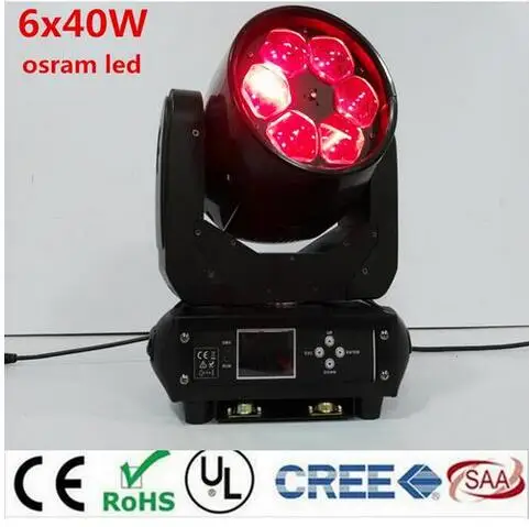 

Super Beam High Power 6x40W 4in1 rgbw LED ZOOM moving head beam light bee eye for Bar effect led stage lighting dmx DJ light