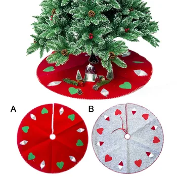

New Lovely Red Christmas Tree Skirt 100cm Party Supplies Snowflakes Cover Base Decoration Xmas Tree Cover Decor for Home