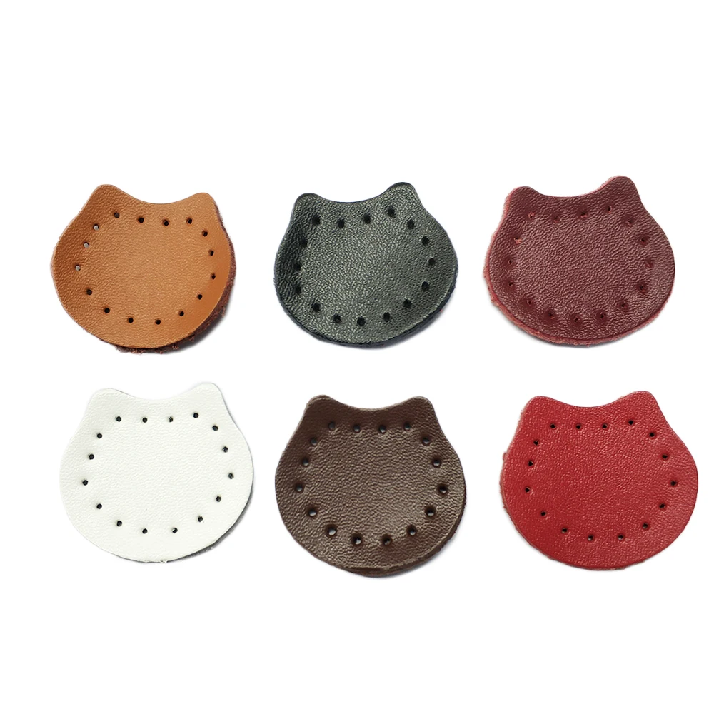

Leather Patch for Bag Decor Repairing Genuine Cow Leather Sewing Bear Patches Scrapbook Fabric badges Bag Accessories 3.8x3.2cm