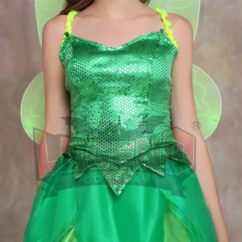 Tinker платье-колокольчик костюм Взрослый Тинкер платье-колокольчик юбка корсет крыло Хэллоуин карнавал день рождения Косплей Костюм