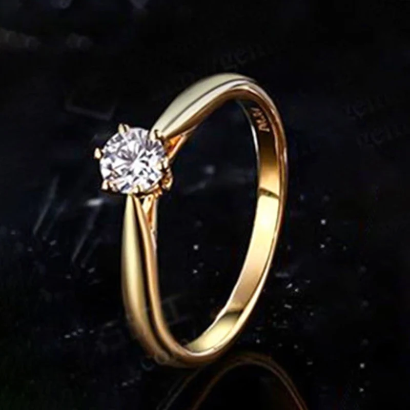 Обручальное кольцо, белое золото/розовое золото, австрийский кристалл, циркониевое кольцо, рождественский подарок для женщин, свадебные ювелирные изделия, кольца - Цвет основного камня: GD