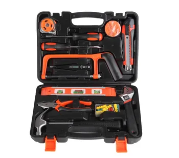 

HB 13Pcs Household Hand Tool Set Wood Working Tools Plastic Toolbox Storage Case Hand Tool Set General