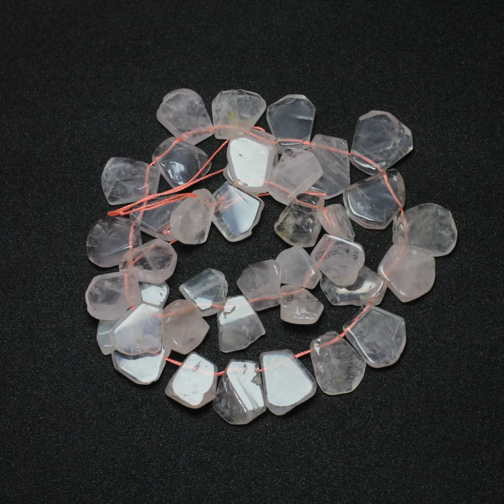 

Wholesale 18-20 mm Rose Natural Quartz Stone Beads For Jewelry Making Irregular Pentago DIY Bracelet Necklace Strand 15''