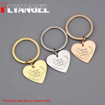 

FLYANGEL Custom Engraved Date Heart Keyring Do You Know How Love You Are Keychain Jewelry For Lover Couples Bag Charm Gifts